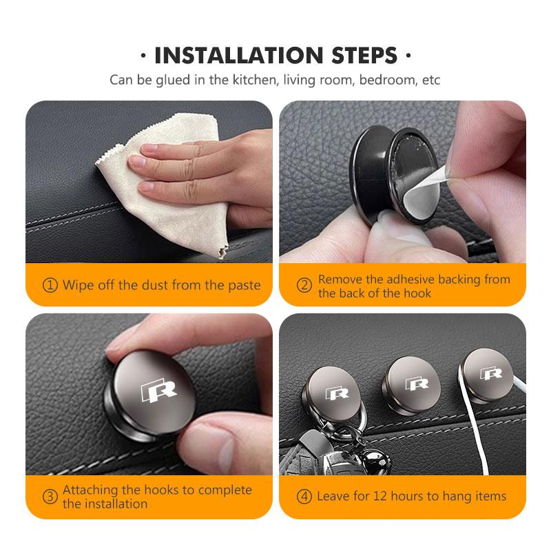 CUP1 1PCS Multifunctional Car Mini Sticky Hooks Hanging Accessories For Volkswagen VW mk6 CC B5 B6 B7 Golf 4 5 6 7 Scirocco Sagitar