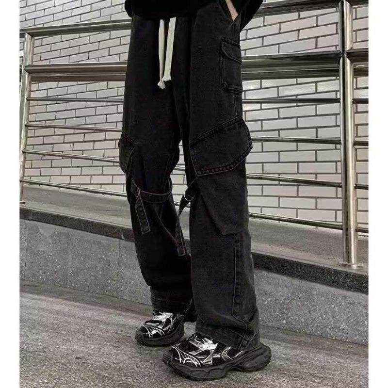 American tooling jeans men's autumn new trend high street straight pants loose wide-leg trousers