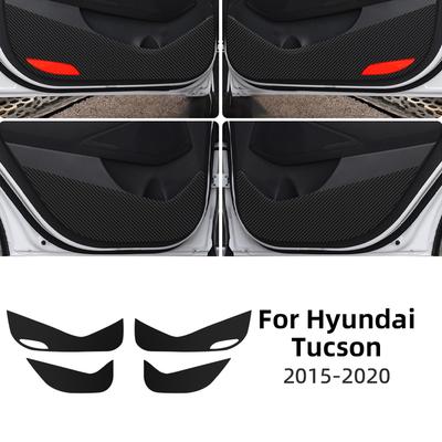 Накладка на порог от пинков для Hyundai Tucson TL 2015 2016 2017 2018   LHD RHD Автомобильные кожаные карбоновые коврики Аксессуары для отделки интерьера