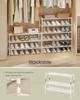 SONGMICS Bamboo Shoe Rack, 3-Tier Stackable Space-Saving Storage Shelf for Entryway, Living Room, Bedroom, Garage, Holds 12-16 Pairs