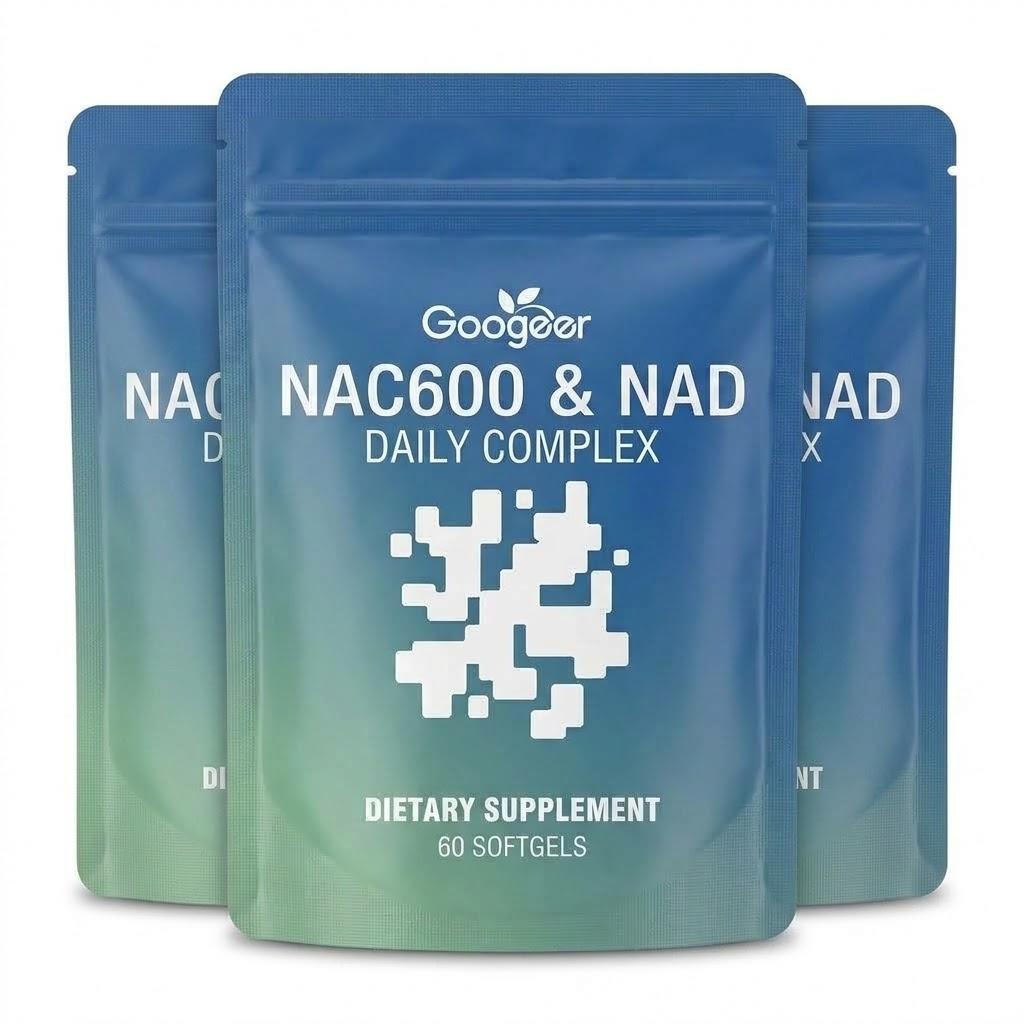 NAC 600 мг + NAD+ Комплекс для ежедневной жизненной силы – Клеточная энергия, Детокс и Антиоксидантная поддержка (60 мягких капсул / Расчет на 30 дней)