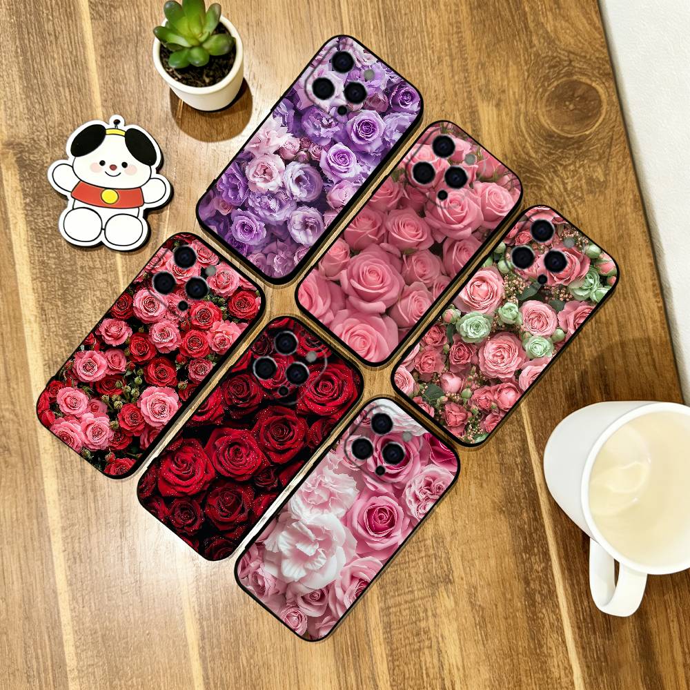 Цветочный чехол для телефона Силиконовый Мягкий Для IPhone 17 16 15 14 13 12 11 X XR Plus Pro Max Plus