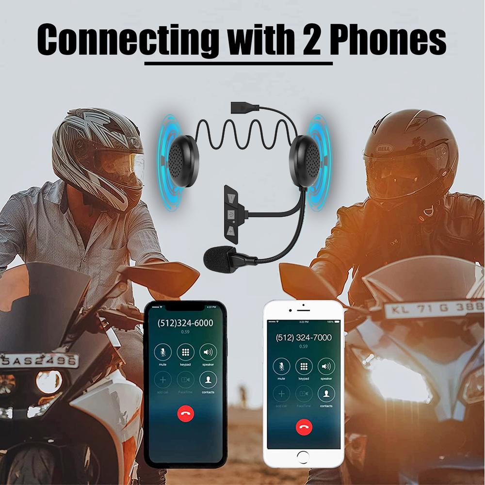 Bluetooth 5.2 Motorcycle Helmet Headset Wireless Handsfree Stereo Music Player With Mic Moto Headphone for Rider Earphone