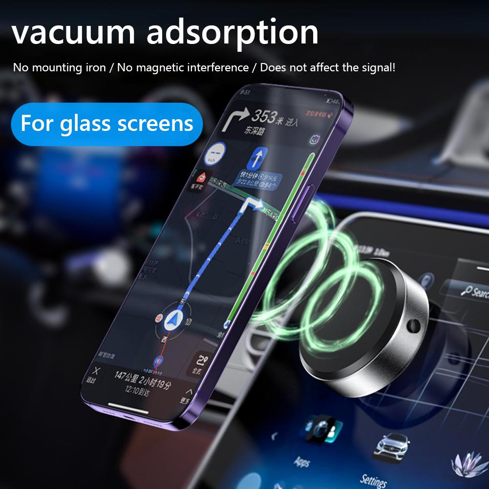 Intelligent Mobile Phone Holder Magnetic Universal Vacuum Adsorption Bracket 360° Rotation Double-Sided Car Mount Phone Stand