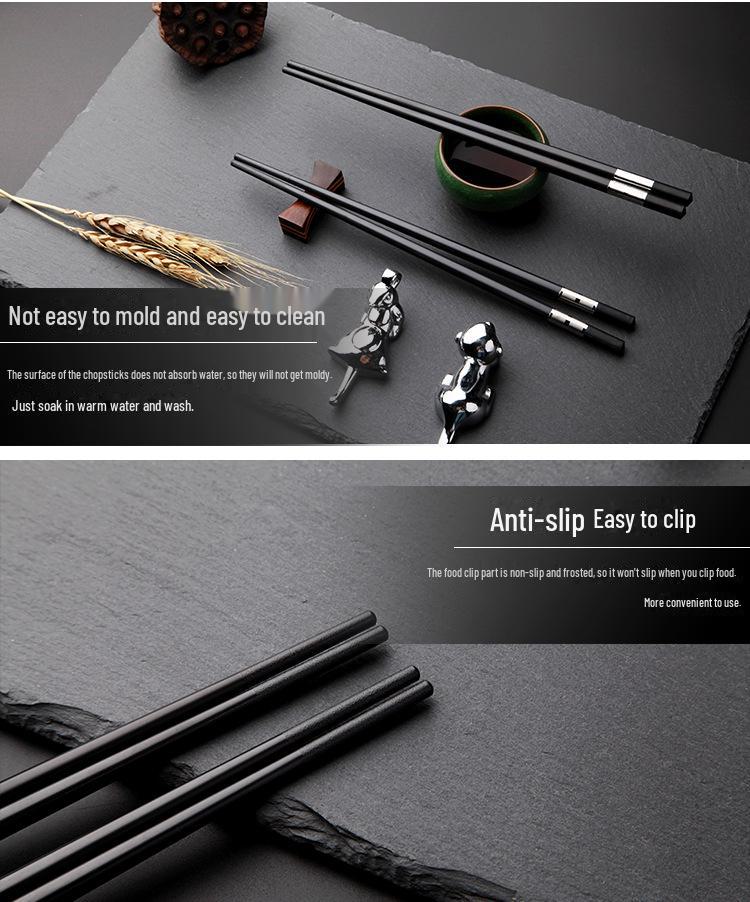 Палочки для еды из бытового сплава Chuangjian, изготовленные для отелей и ресторанов, поставляются в наборе из 10 пар из некостяного фарфора, бамбука и дерева.
