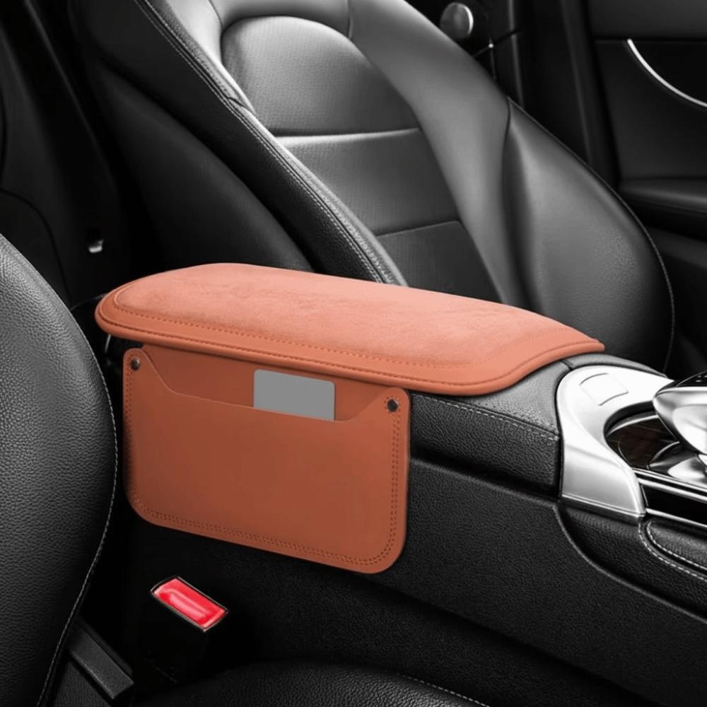 PU Leather Car Armrest Storage Box Side Extension Pockets Car Elbow Support Pad Trucks