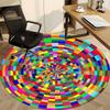 1PC Colorful Circle Pattern Office Round Rug, Non slip, Soft and Durable Office Rug for Interior Decoration, Perfect for Office