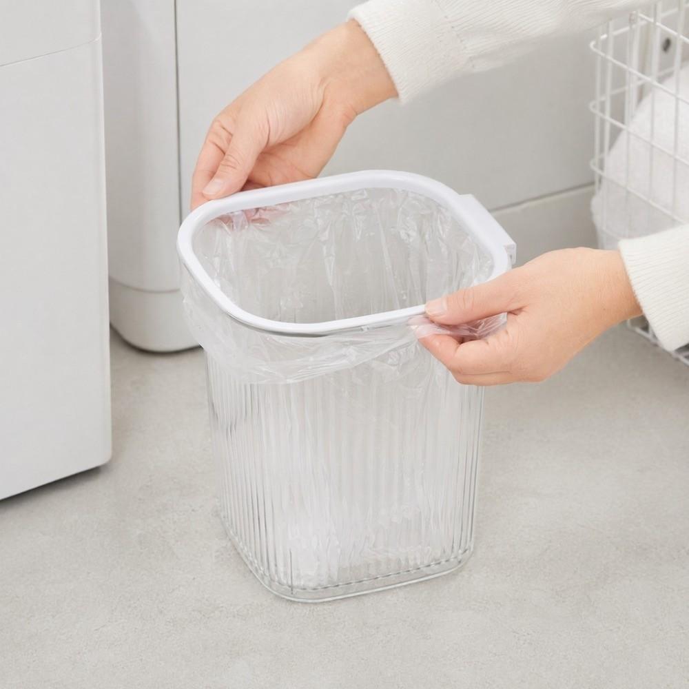 Luxury Transparent Trash Can Plastic Dustbin Reusable Trash Basket Toilet