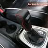 Leather Car Gear Shift Head Knob Cover Protective Collars Covers for Jeep Renegade 2014 -2021 Compass 2017-2020 AT Interior Acc.
