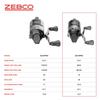 Спиннинговая катушка Zebco Omega Pro, размер 20, с двойным керамическим пикапом, цельнолатунная шестерня, система GlideLine II для намотки лески, 6lb плетеная черная леска,