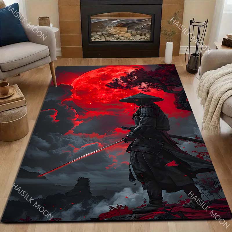 Japanese Samurai Creative Pattern Carpet for Living Room Bedroom Bedside Floor Mat Sofa Table Area Rugs Home Decor