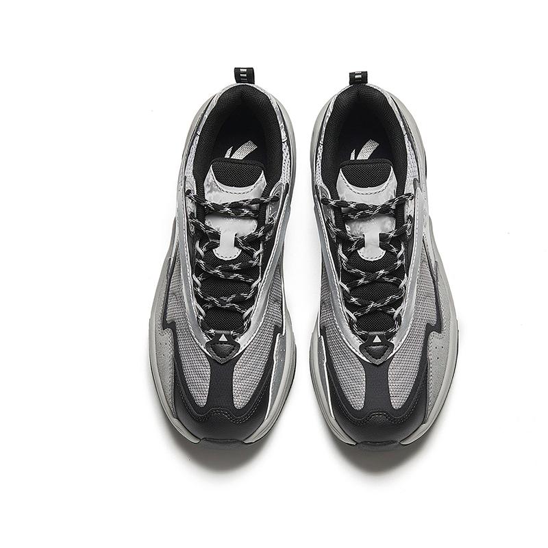 Anta Cross Retro Casual Non-Slip Wear-Stick Low-Top Dad Shoes Women sneakers Gray Black Silver 122348850-2