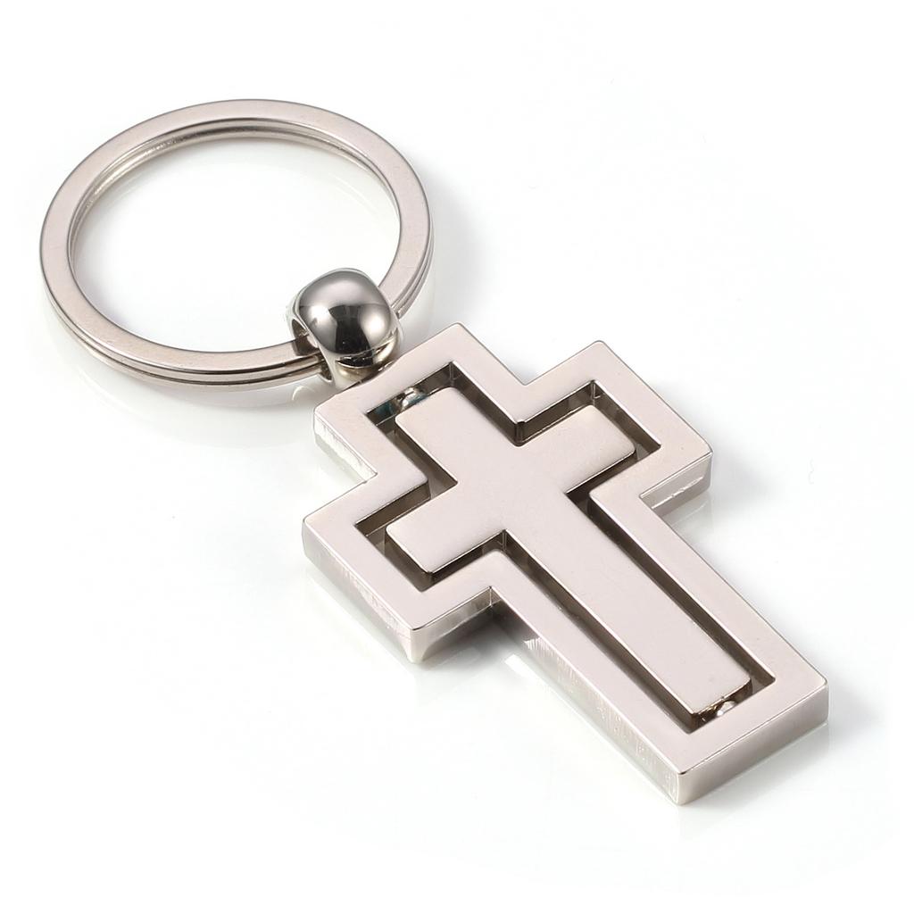 Металлический брелок в виде креста