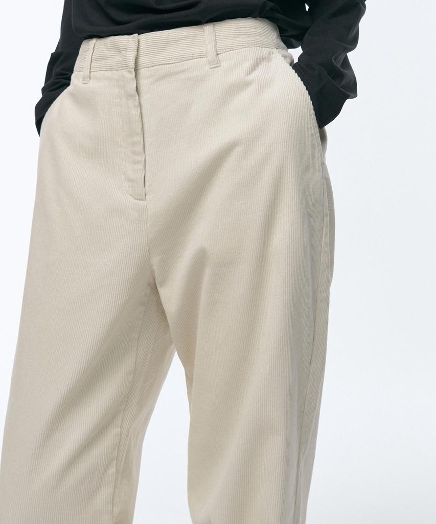 MUSINSA STANDARD WOMAN Женские широкие вельветовые брюки [Кремовый]
