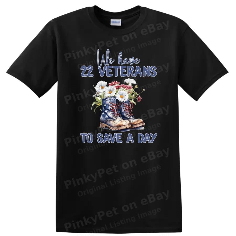 22 Veterans We Have To Save A Day Floral Combat Boots T Shirt Tee