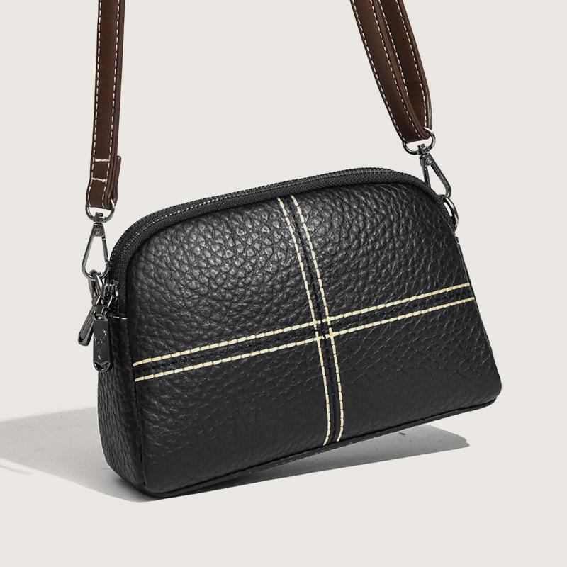 Leather Little Girl First Layer Cowhide Messenger Bag High Sense Large Capacity Women Single Shoulder Tide