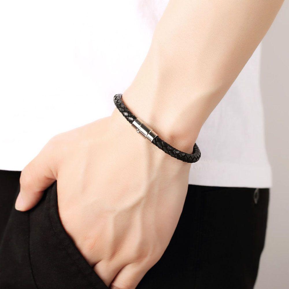 Rope Unisex PU Leather 1 Piece Braided Gift Fashion Accessories Bracelet Jewelry Magnetic Clasp