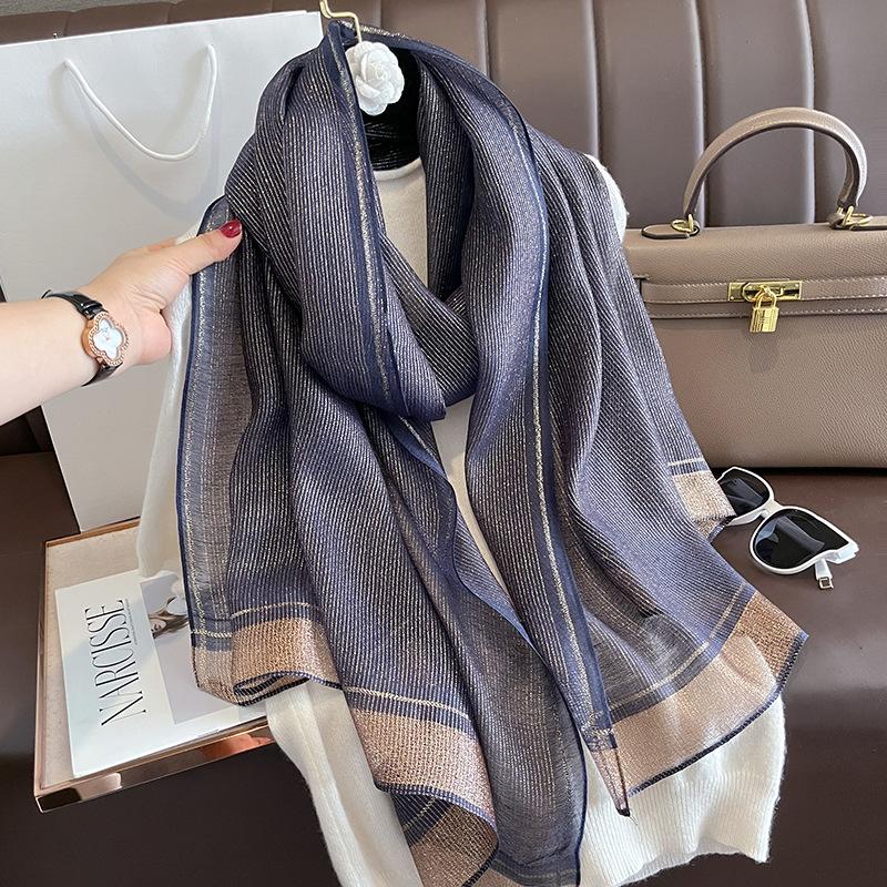 Новая мода Люрекс Блеск Мерцание Шерстяные накидки Длинный шелковый шарф-платок Испания Роскошный головной пляжный платок-шаль Foulard Хиджаб Echarpe Bufandas