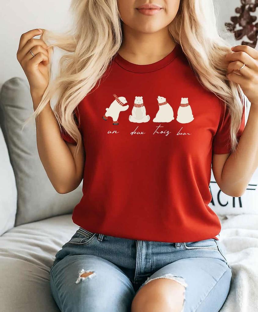 Christmas T-Shirt Mens Womens Tees Top Novelty Funny Santa Reindeer Xmas Gift Top,Polar bear