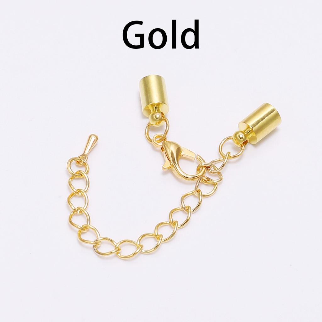 10pcs/lot Tassel Leather Cord End Tip Caps Extending Chain Lobster Clasps Connectors For DIY Necklace Jewelry Making Findings