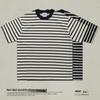 Black & White Striped Double-Yarn Cotton Short-Sleeve Sailor T-Shirt