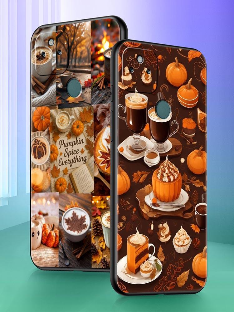 Чехол для телефона 'Тыква Осенние Листья Кофе' для Google Pixel 10 9 8 7 6 9A 8A 7A 6A Pro Ударопрочный Мягкий ТПУ 9 Pro XL Чехол Сумка