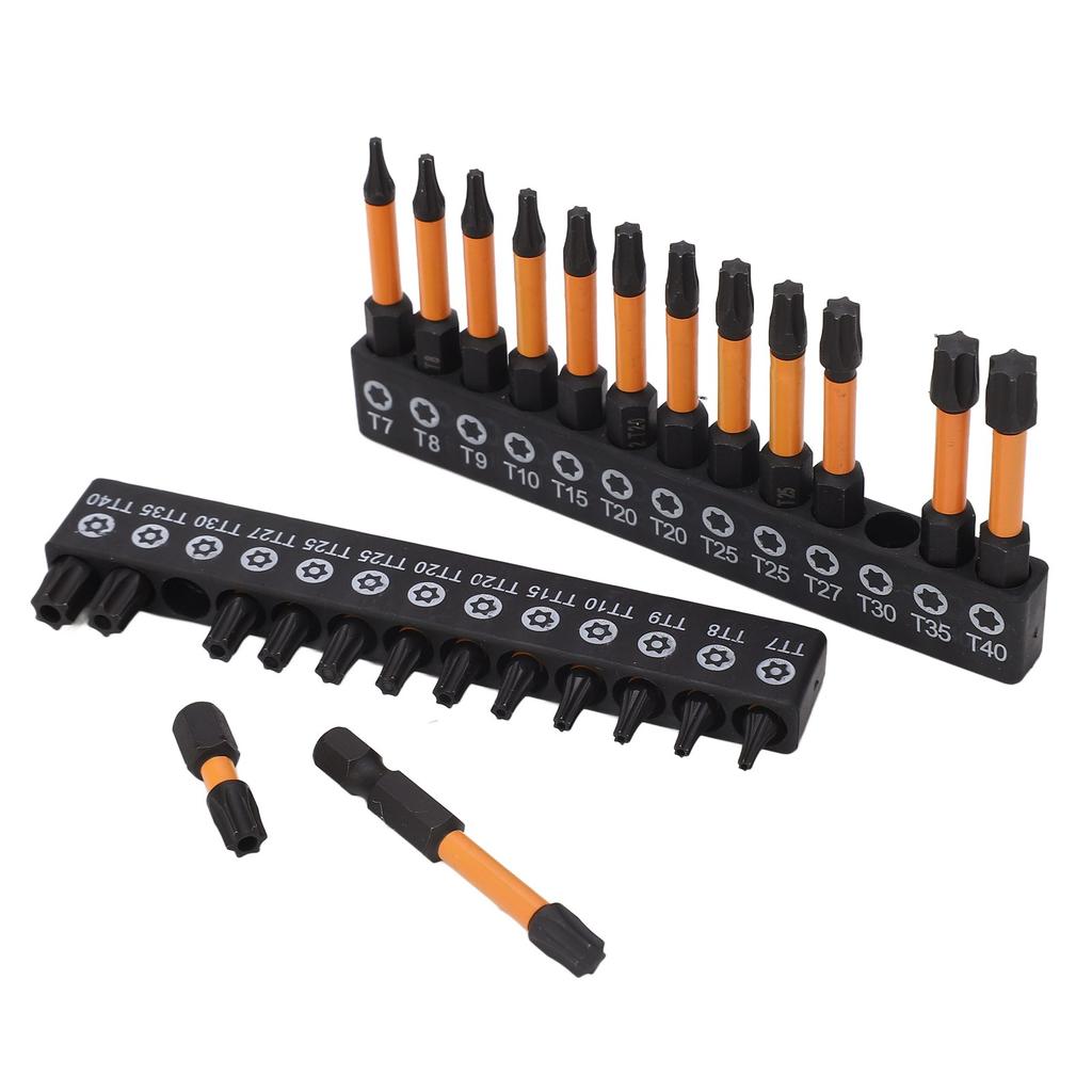 26Pcs Screwdriver Bit Star S2 Alloy Steel 14in Hex Shank Screwdriver Bit for Maintenance