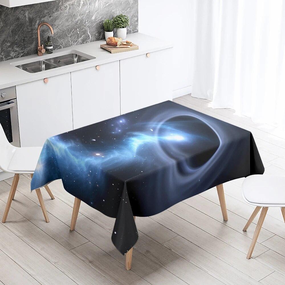 Mysterious Fantasy Space Starry Planet Tablecloth Salon Party Restaurant Decoration Antifouling Waterproof Home Table