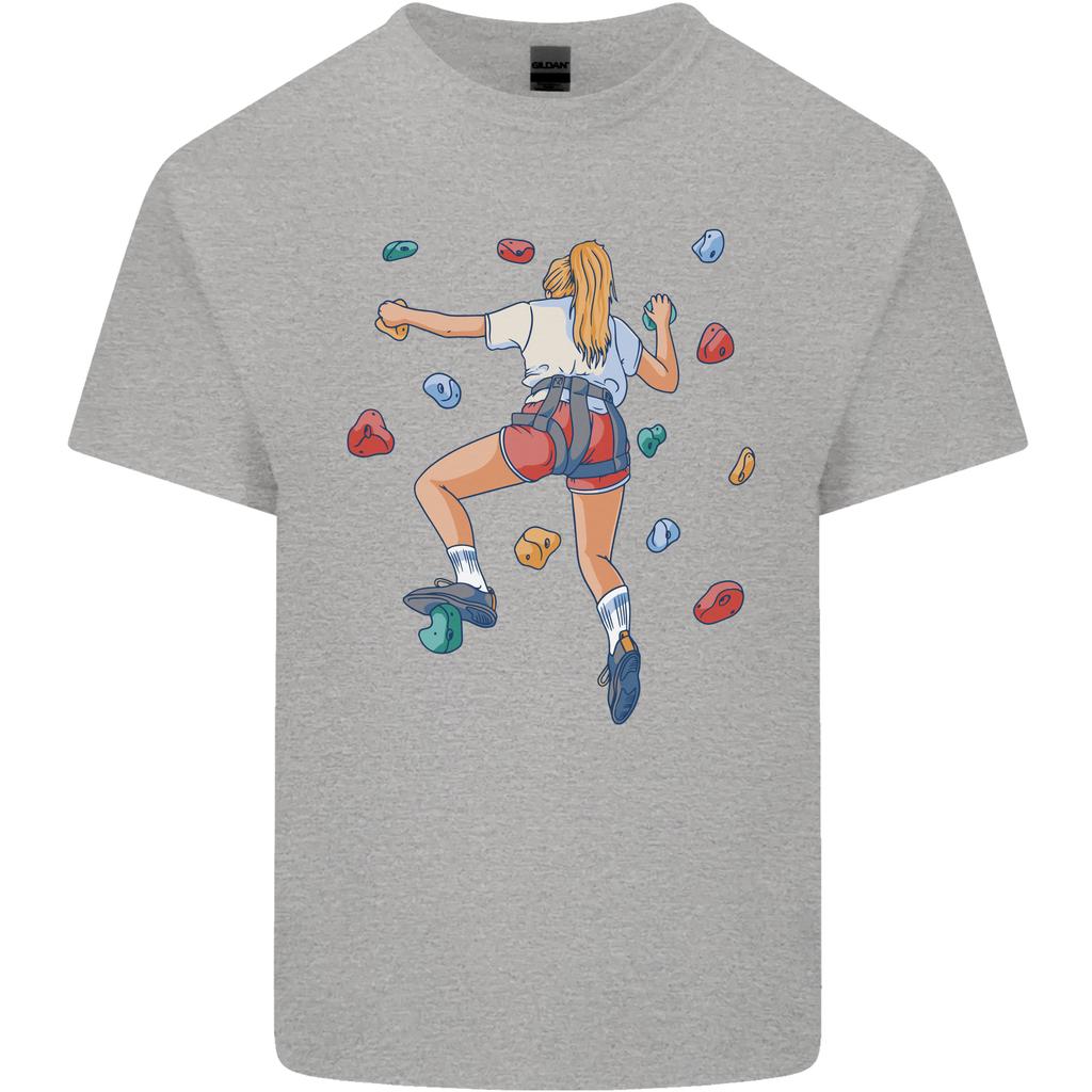 Female Rock Climber Climbing Wall Unisexs Light Cotton TShirt
