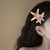 Korean Style Orchid Flower Hairpin Resin Women Side Clip Pink Starfish Hair Clip  Ponytail Holder