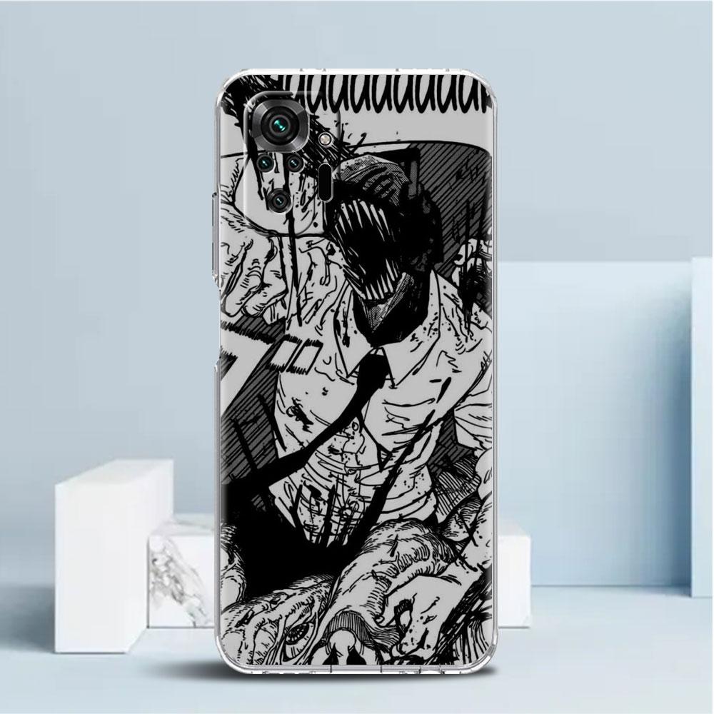 Chainsaw Man Cool Case For Xiaomi Redmi Note 11 Pro 10 9 9S 8 8T 7 9A 9C 9T 10 10C K40 Clear TPU Soft Phone Cover