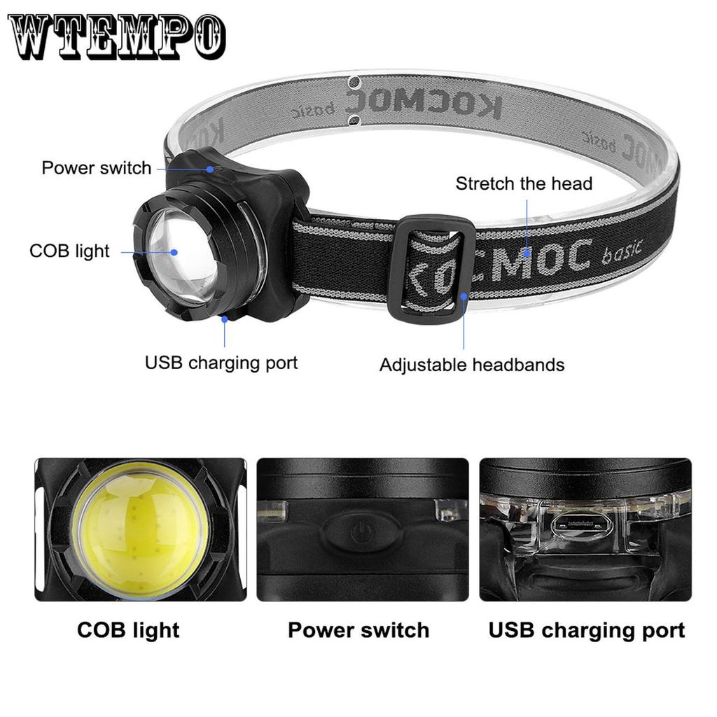 USB Charging Head Lamp Strong Headlight Outdoor Night Riding Climbing Night Riding Lights Running Headlights