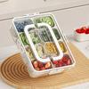 Portable Salad Crisper Plastic Kitchen Sealed Compartment Fruit Lunch Box Transparent Eight-grid Storage Box Kitchen Organizer