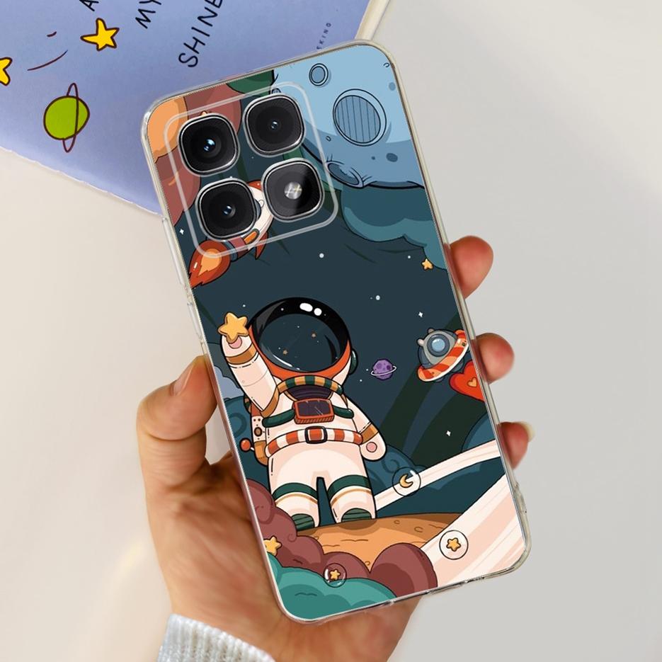 Чехол для Xiaomi 14T Pro Стильный чехол с рисунком цветов 6,67'' Прозрачный силиконовый чехол для телефона Для Xiaomi Mi 14T 14TPro Mi14T Мягкий чехол