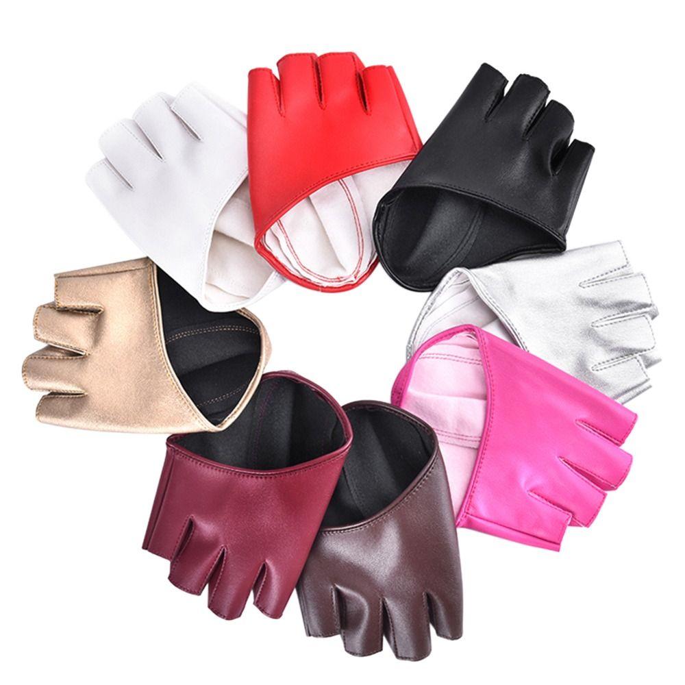 Men Performance Mittens Five Finger Gloves PU Leather Gloves Cosplay Mittens Ladys Driving Dress