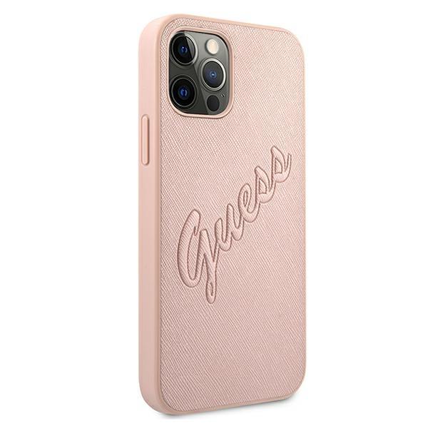 Guess Guhcp12Lrsavsrg Iphone 12 Pro Max6,7 Różowy/Pink Hardcase Saffiano Vintage Script