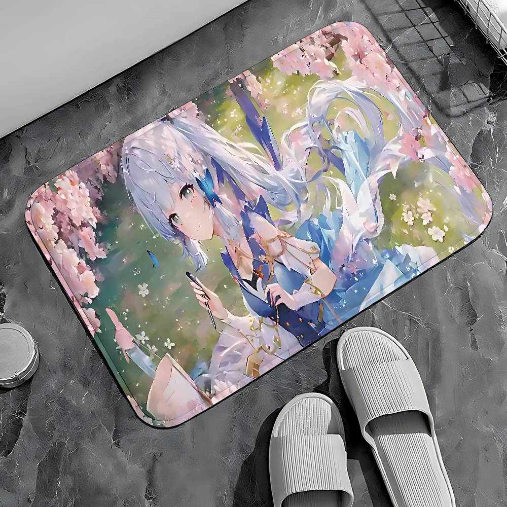 Genshin Impact Kamisato Ayaka Entry Door Floor Mat Festive Decorations Carpet Bathroom Anti-slip Mat Entrance Doormat