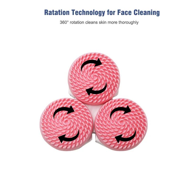 Spin Electric Face Brush Silicone Facial Cleansing Brush For Skin Deep Cleaning Blackhead Removal Pore Cleaner Beauty Face Tools