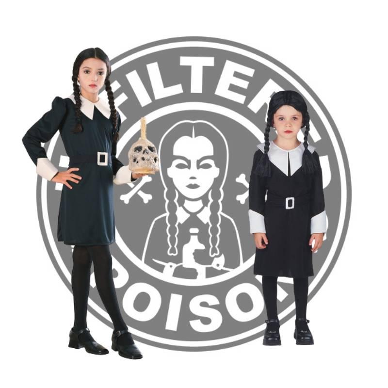 Семейка Аддамс Среда Черное Платье Готический Костюм Для Детей Возраста 3-12 лет