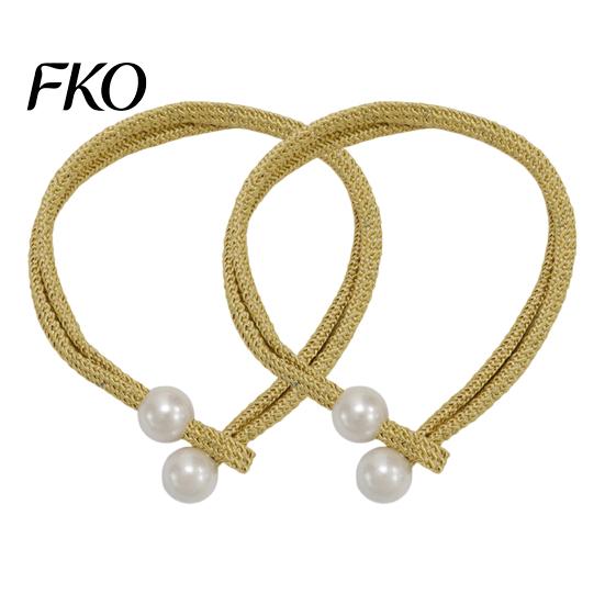 Curtain Tie 1 Pair Tiebacks for Drapes, Adjustable Rope Backs, Faux No Hole Hooks Pearls Cord Buckle Holder Home Hotel Office Window Drapery