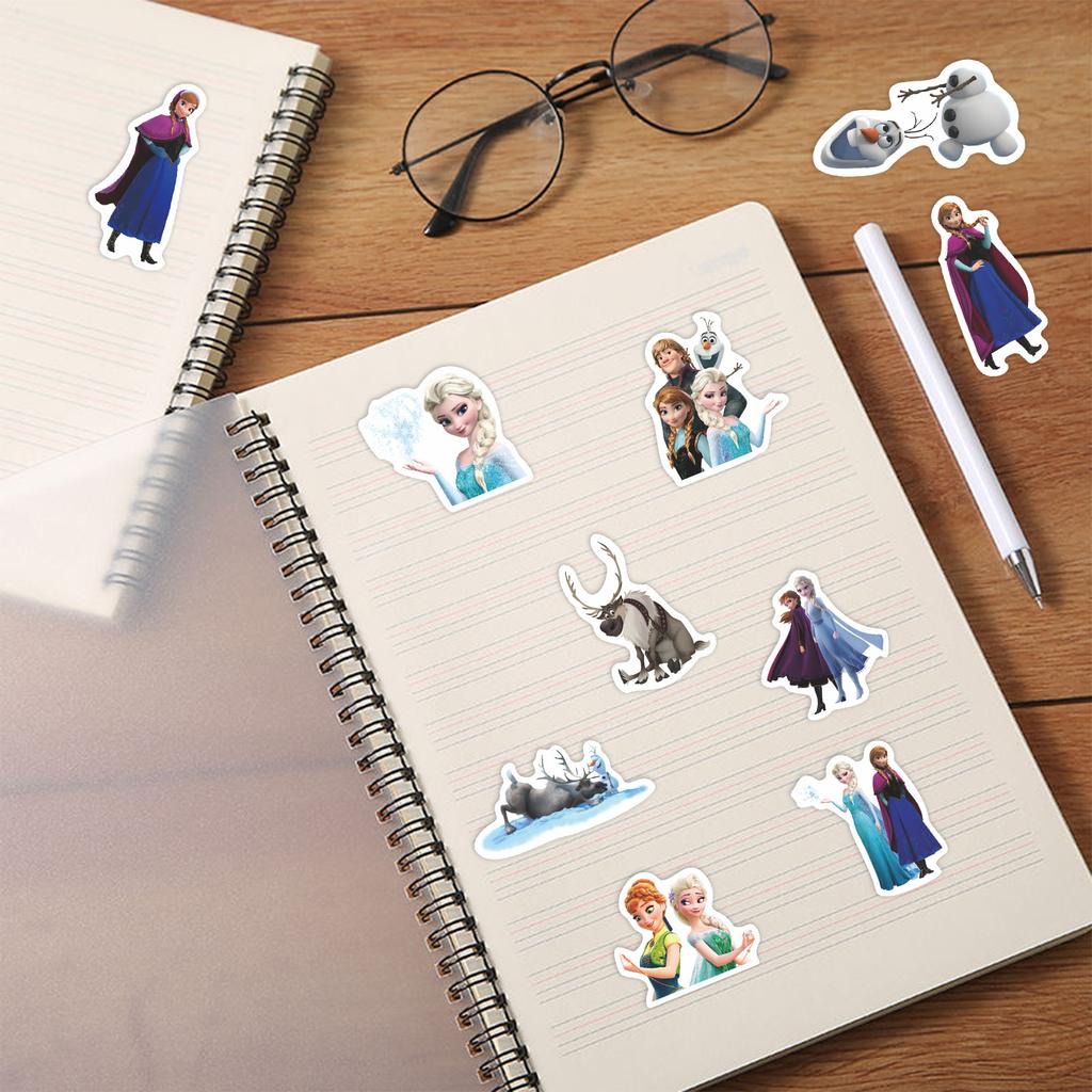 55PCS Cartoon Disney Frozen Graffiti Sticker DIY Decoration PVC Waterproof Skateboard Notebook Graffiti Toy