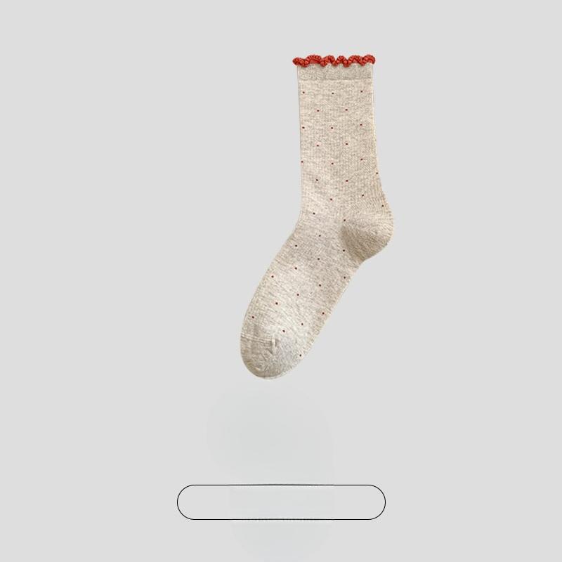 Женские весенне-осенние кружевные бесшовные влагопоглощающие дышащие дезодорирующие хлопковые носки-цилиндры