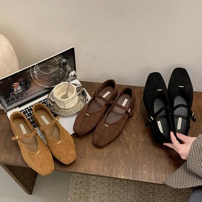 Ретро-дизайн с неглубоким горлом, женская обувь Мэри Джейн 2024 года, новая весенне-осенняя обувь, женская универсальная, темпераментная, плоская подошва e