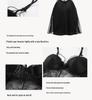 Пижамный комплект Guiruo Plus Size с нагрудными накладками и поддерживающими ремнями - Включает ночную рубашку и уютный халат