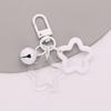 Hollow Five-Pointed Star Bell Pendant Car Hanging Keychain Candy Color Bag Keyring Diy Jewelry Making Key Ring For Women Girl