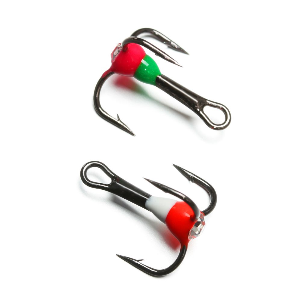 New Style 8# 10# 12# 14# Sinking Bait Ice Fishing Hooks Tackle Tools Three-jaw Hook Carbon Steel