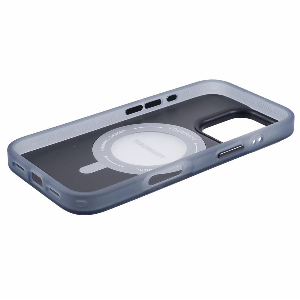 YOUNGKIT Technology Series for iPhone 16 Pro Max Case Magnetic Kickstand IMD PC+TPU Phone Cover