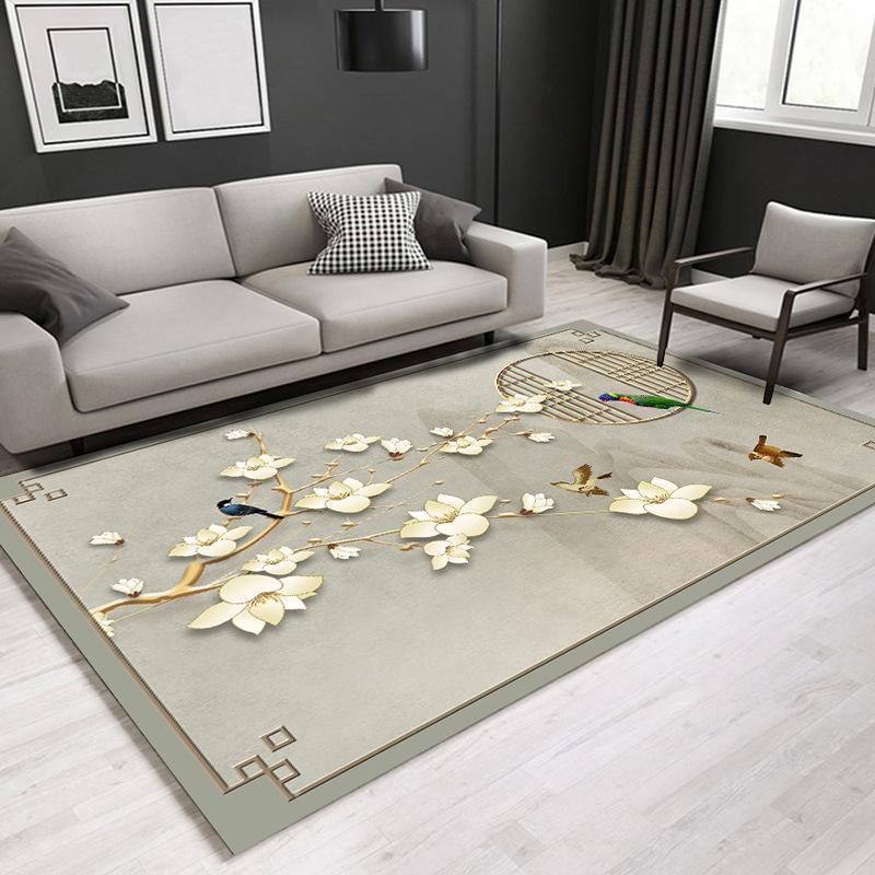 Китайская серия Ковер Гостиная Спальня Домашний ковер Коврик для пола Прямоугольный ковер Спальня Прикроватный плед
