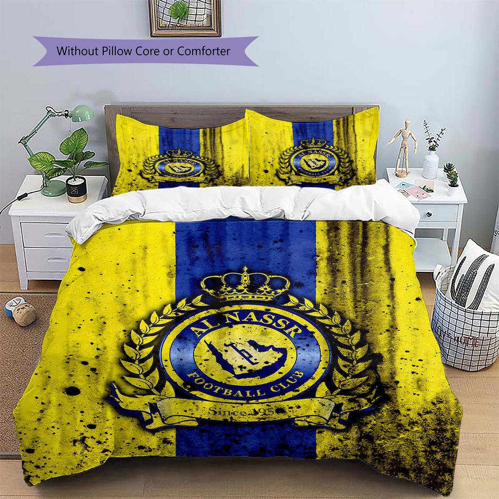 Al-Nassr Pattern Bedding,Quilt Set Quilt Cover Pillowcase Home Birthday Gift(1 * duvet cover + 2 * pillowcase, without core)