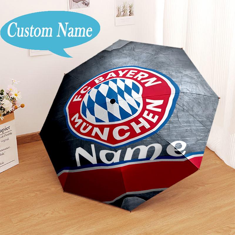 Custom Name Bayern Munich Crest Umbrella Folding Umbrella, Automatic Umbrella - 8-Frame for Travel, Casual Lightweight Personalized Gifts